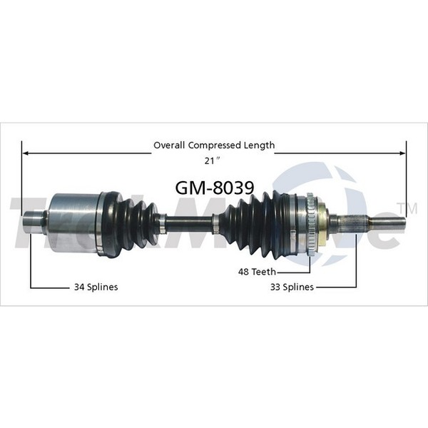 Surtrack Axle Cv Axle Shaft, Gm-8039 GM-8039